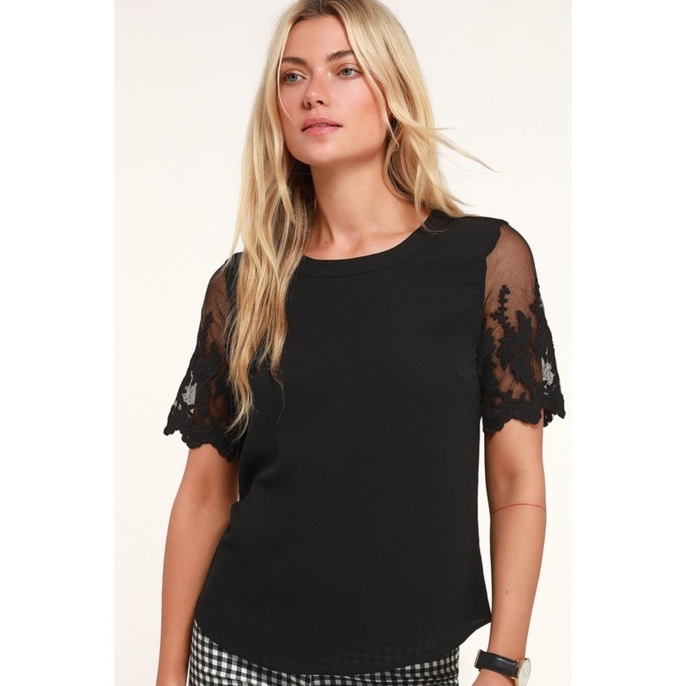 Lulus Lisa Marie Black Embroidered Top - Size S
